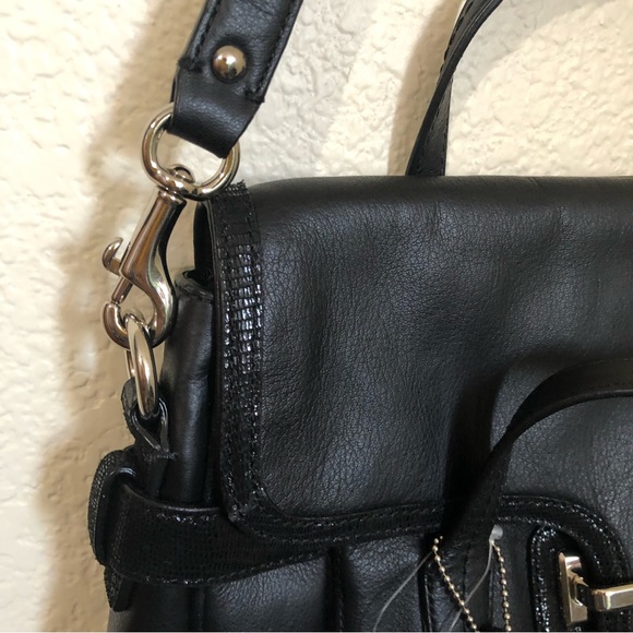 Coach Taylor Leather Marin Flap Satchel Work Bag Black Contrast Trim NWT - Picture 7 of 16